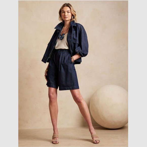 Banana Republic Piper Bermuda Short Blue Sz 27